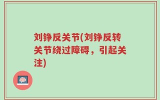 刘铮反关节(刘铮反转关节绕过障碍，引起关注)
