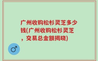 广州收购松杉灵芝多少钱(广州收购松杉灵芝，交易总金额揭晓)