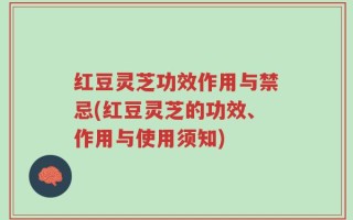 红豆灵芝功效作用与禁忌(红豆灵芝的功效、作用与使用须知)