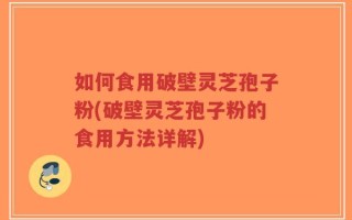 如何食用破壁灵芝孢子粉(破壁灵芝孢子粉的食用方法详解)