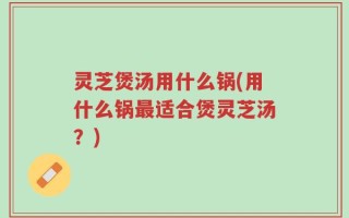 灵芝煲汤用什么锅(用什么锅最适合煲灵芝汤？)