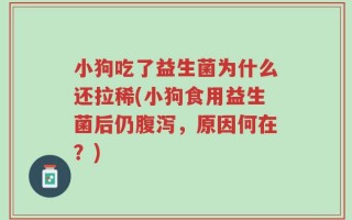 小狗吃了益生菌为什么还拉稀(小狗食用益生菌后仍腹泻，原因何在？)