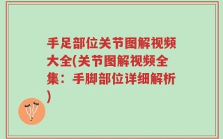 手足部位关节图解视频大全(关节图解视频全集：手脚部位详细解析)