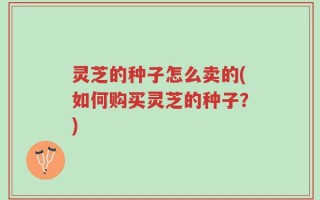 灵芝的种子怎么卖的(如何购买灵芝的种子？)