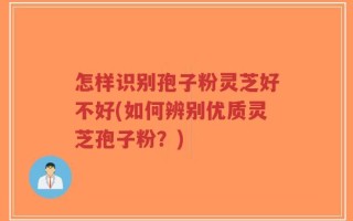 怎样识别孢子粉灵芝好不好(如何辨别优质灵芝孢子粉？)