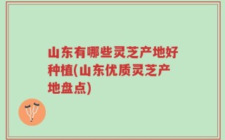 山东有哪些灵芝产地好种植(山东优质灵芝产地盘点)