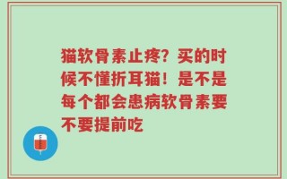 猫软骨素止疼？买的时候不懂折耳猫！是不是每个都会患病软骨素要不要提前吃