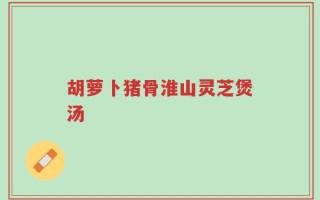胡萝卜猪骨淮山灵芝煲汤