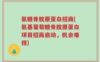 氨糖骨胶原蛋白招商(氨基葡萄糖骨胶原蛋白项目招商启动，机会难得)