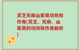 灵芝天麻山茱萸功效和作用(灵芝、天麻、山茱萸的功效和作用解析)