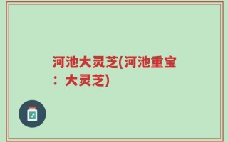 河池大灵芝(河池重宝：大灵芝)