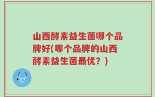 山西酵素益生菌哪个品牌好(哪个品牌的山西酵素益生菌最优？)