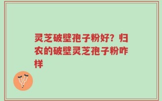 灵芝破壁孢子粉好？归农的破壁灵芝孢子粉咋样