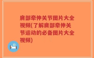 肩部牵伸关节图片大全视频(了解肩部牵伸关节运动的必备图片大全视频)