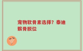 宠物软骨素选择？泰迪髌骨脱位