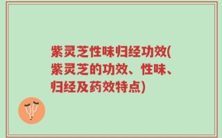 紫灵芝性味归经功效(紫灵芝的功效、性味、归经及药效特点)