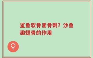 鲨鱼软骨素骨刺？沙鱼趣翅骨的作用