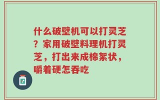 什么破壁机可以打灵芝？家用破壁料理机打灵芝，打出来成棉絮状，嚼着硬怎吞吃