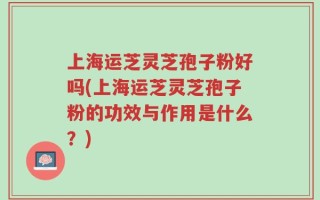 上海运芝灵芝孢子粉好吗(上海运芝灵芝孢子粉的功效与作用是什么？)