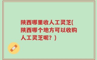 陕西哪里收人工灵芝(陕西哪个地方可以收购人工灵芝呢？)