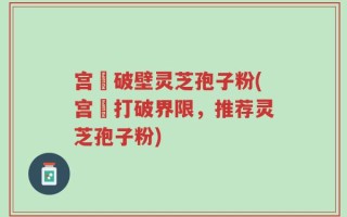 宫詻破壁灵芝孢子粉(宫詻打破界限，推荐灵芝孢子粉)
