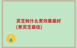 灵芝和什么煮效果最好(煮灵芝最佳)