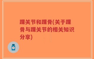 踝关节和踝骨(关于踝骨与踝关节的相关知识分享)