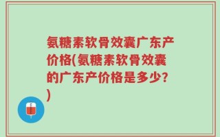 氨糖素软骨效囊广东产价格(氨糖素软骨效囊的广东产价格是多少？)