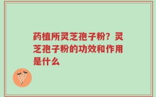药植所灵芝孢子粉？灵芝孢子粉的功效和作用是什么