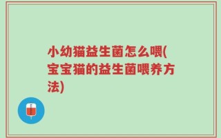 小幼猫益生菌怎么喂(宝宝猫的益生菌喂养方法)