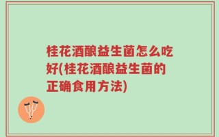 桂花酒酿益生菌怎么吃好(桂花酒酿益生菌的正确食用方法)