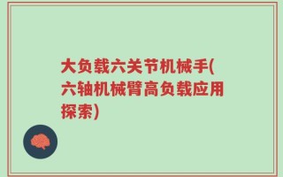 大负载六关节机械手(六轴机械臂高负载应用探索)