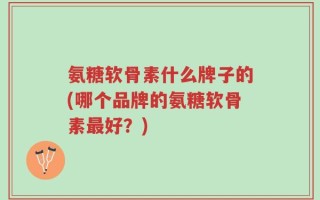 氨糖软骨素什么牌子的(哪个品牌的氨糖软骨素最好？)