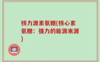 核力源素氨糖(核心素氨糖：强力的能源来源)
