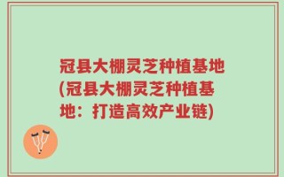 冠县大棚灵芝种植基地(冠县大棚灵芝种植基地：打造高效产业链)