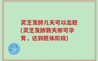 灵芝发酵几天可以出胚(灵芝发酵数天即可孕育，达到胚体阶段)