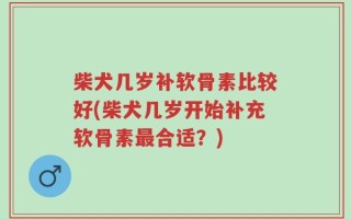 柴犬几岁补软骨素比较好(柴犬几岁开始补充软骨素最合适？)