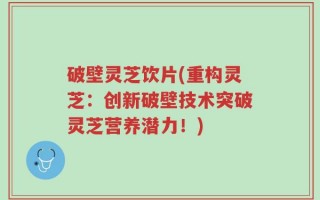 破壁灵芝饮片(重构灵芝：创新破壁技术突破灵芝营养潜力！)