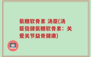 氨糖软骨素 汤臣(汤臣倍健氨糖软骨素：关爱关节益骨健康)