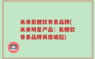 未来氨糖软骨素品牌(未来明星产品：氨糖软骨素品牌再度崛起)