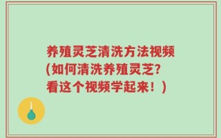 养殖灵芝清洗方法视频(如何清洗养殖灵芝？看这个视频学起来！)
