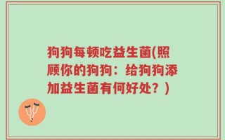 狗狗每顿吃益生菌(照顾你的狗狗：给狗狗添加益生菌有何好处？)
