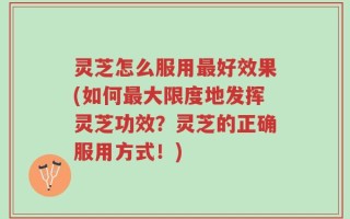 灵芝怎么服用最好效果(如何最大限度地发挥灵芝功效？灵芝的正确服用方式！)
