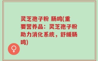 灵芝孢子粉 肠鸣(重要营养品：灵芝孢子粉助力消化系统，舒缓肠鸣)