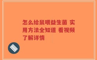 怎么给鼠喂益生菌 实用方法全知道 看视频了解详情