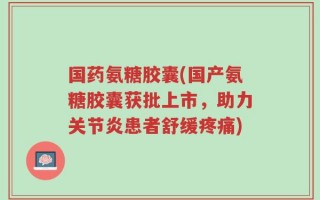国药氨糖胶囊(国产氨糖胶囊获批上市，助力关节炎患者舒缓疼痛)