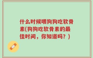 什么时候喂狗狗吃软骨素(狗狗吃软骨素的最佳时间，你知道吗？)