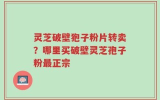 灵芝破壁狍子粉片转卖？哪里买破壁灵芝孢子粉最正宗