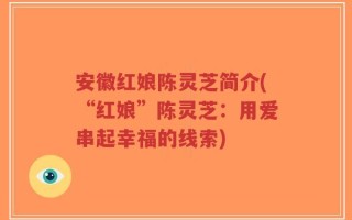 安徽红娘陈灵芝简介(“红娘”陈灵芝：用爱串起幸福的线索)