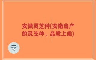 安徽灵芝种(安徽出产的灵芝种，品质上乘)